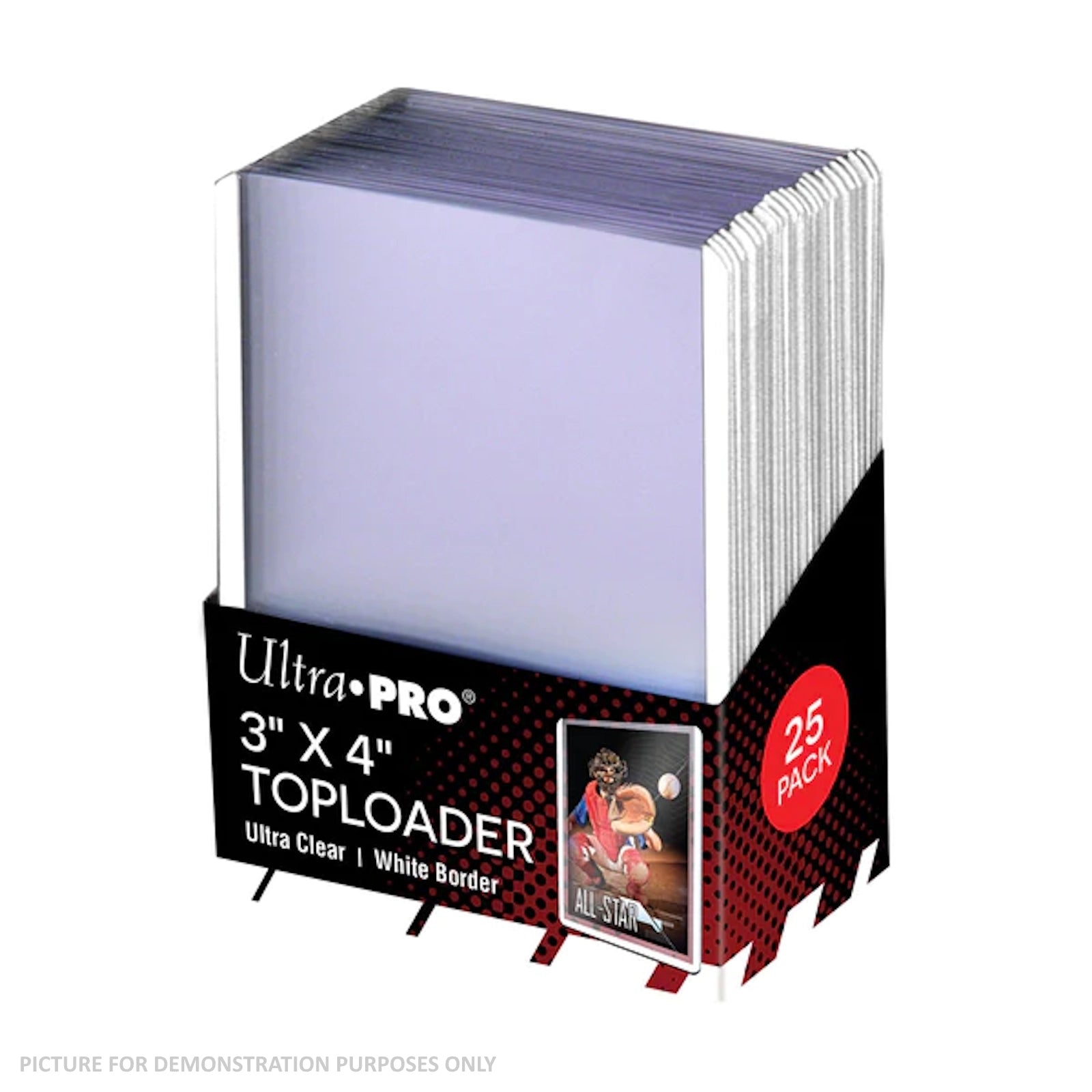 Ultra Pro WHITE Border Toploaders 3" X 4" - PACK OF 25